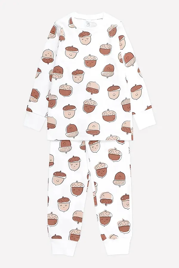 Пижама CROCKID, желуди на белом - фото 1