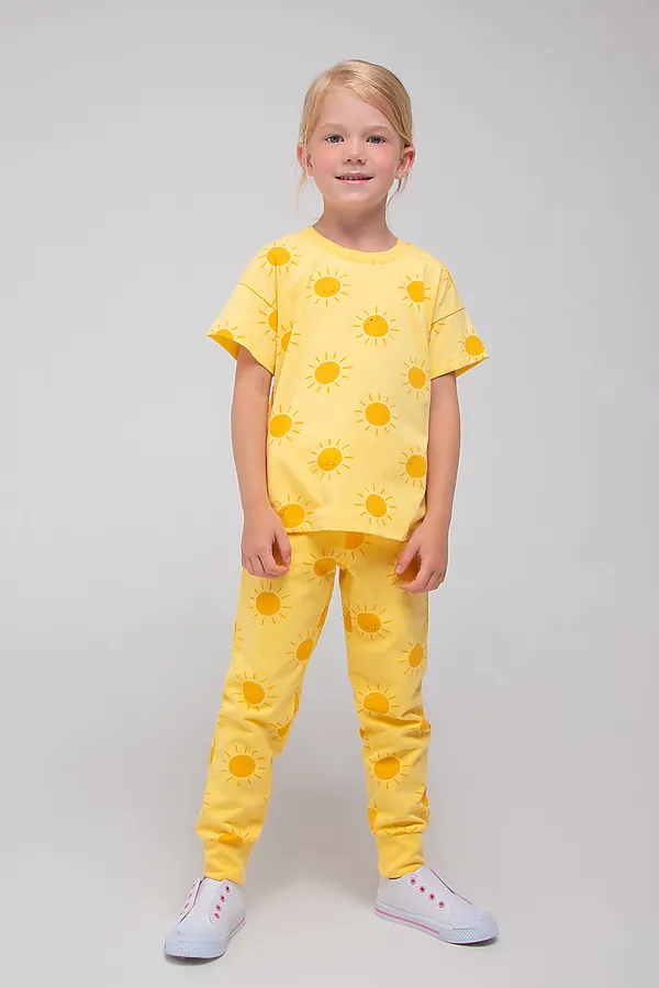Брюки CROCKID SALE, солнечный, солнышки-смайлики к1284 - фото 1