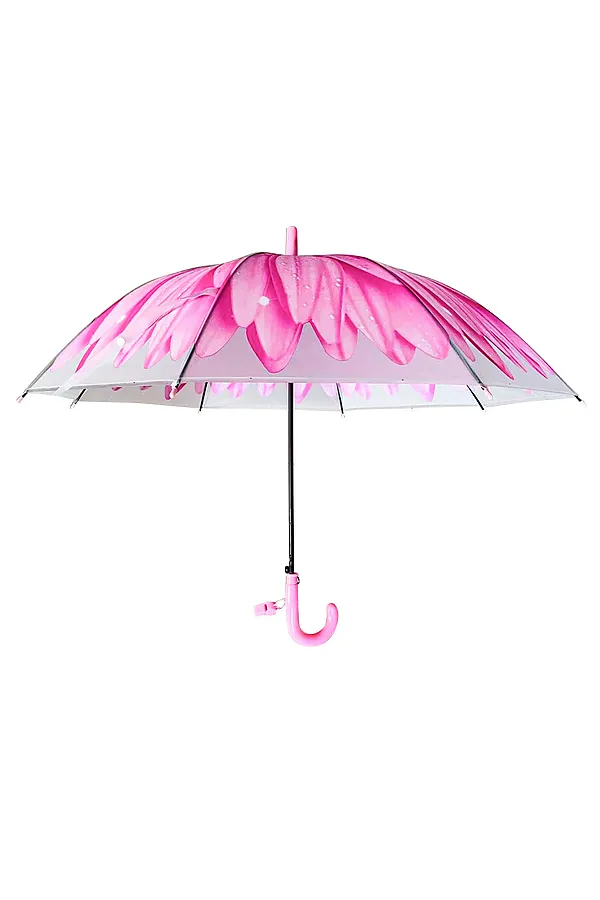 Зонт-трость PLAYTODAY, прозрачный,розовый - фото 1