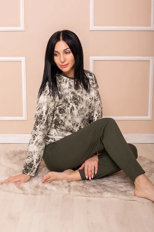 Костюм (джемпер+брюки) СОФИЯ37, хаки - фото 1