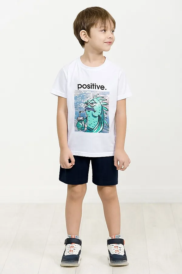 Костюм (футболка +шорты) PELICAN, белый - фото 1