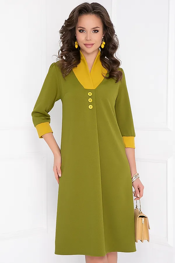 Платье BELLOVERA, оливковый - фото 1