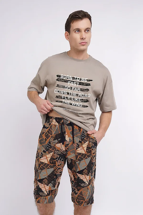 Шорты CLEVER, св.коричневый/чёрный - фото 1