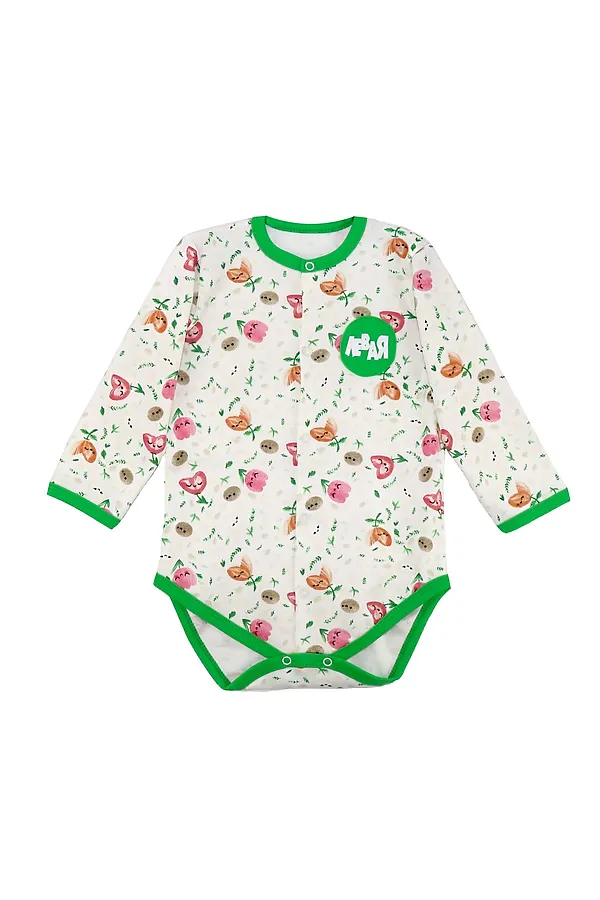 Боди YOULALA, белый, зеленый - фото 1