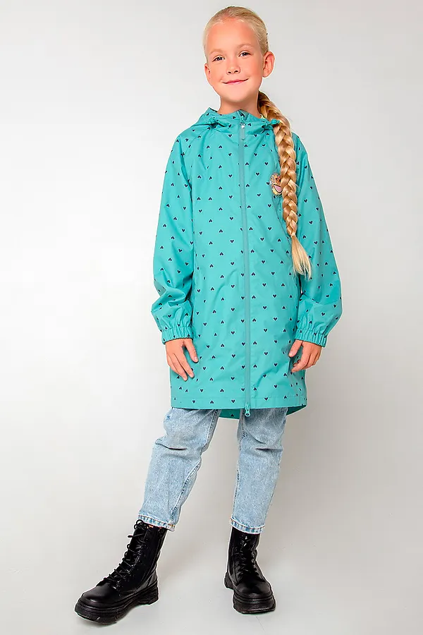 Плащ CROCKID SALE, пыльный изумруд, маленькие сердечки - фото 1