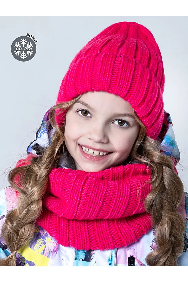 Комплект (Шапка+Снуд) NIKASTYLE, ягодный - фото 1