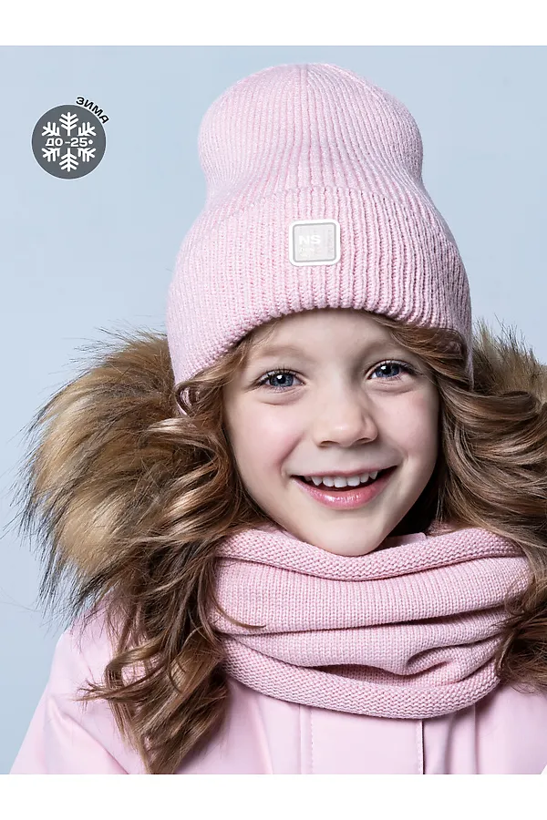 Комплект (Шапка+Снуд) NIKASTYLE, пудровый - фото 1