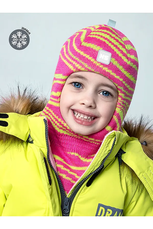 Балаклава NIKASTYLE, розовый/желтый неон - фото 1