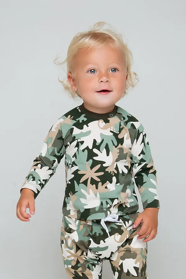 Джемпер CROCKID SALE, тропический камуфляж на бежевом - фото 1