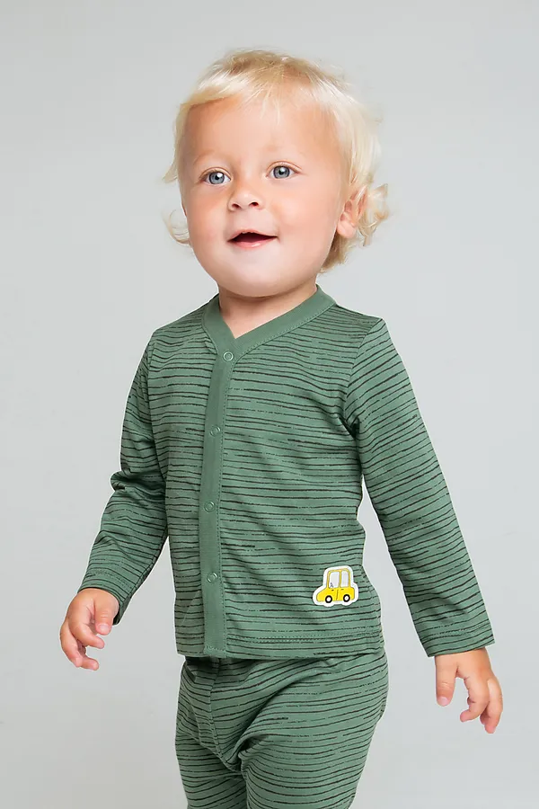Кофта CROCKID SALE, лесной мох, полоска - фото 1