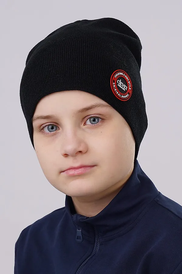 Шапка CLEVER, чёрный/бордовый - фото 1