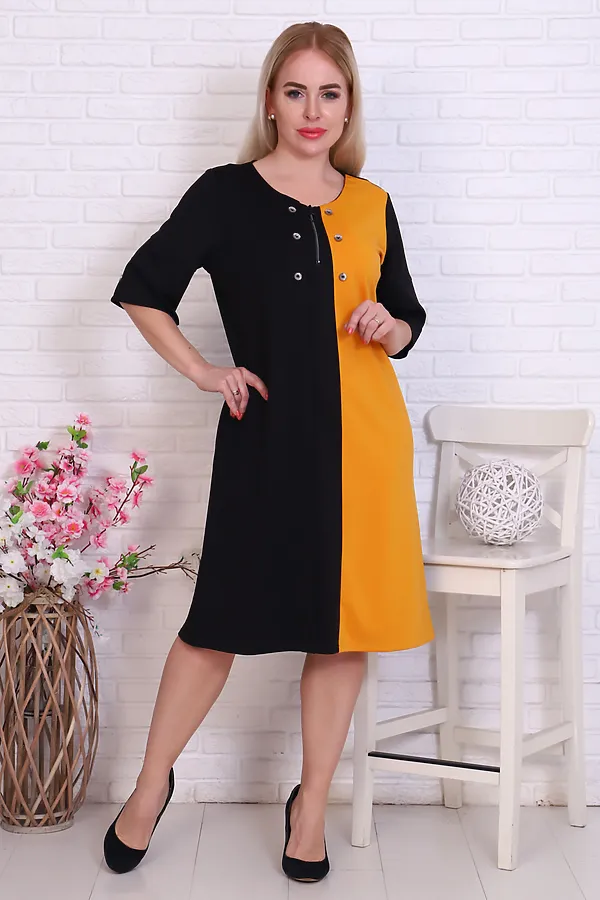 Платье 31631 НАТАЛИ, горчица - фото 1