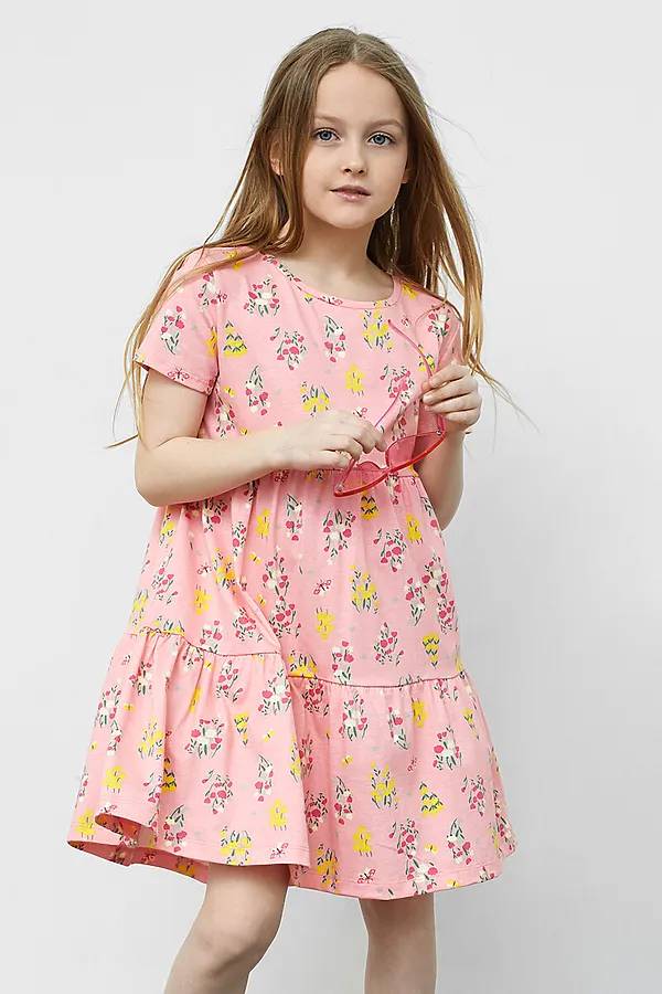 Платье MARK FORMELLE, полевые цветы на розовом - фото 1