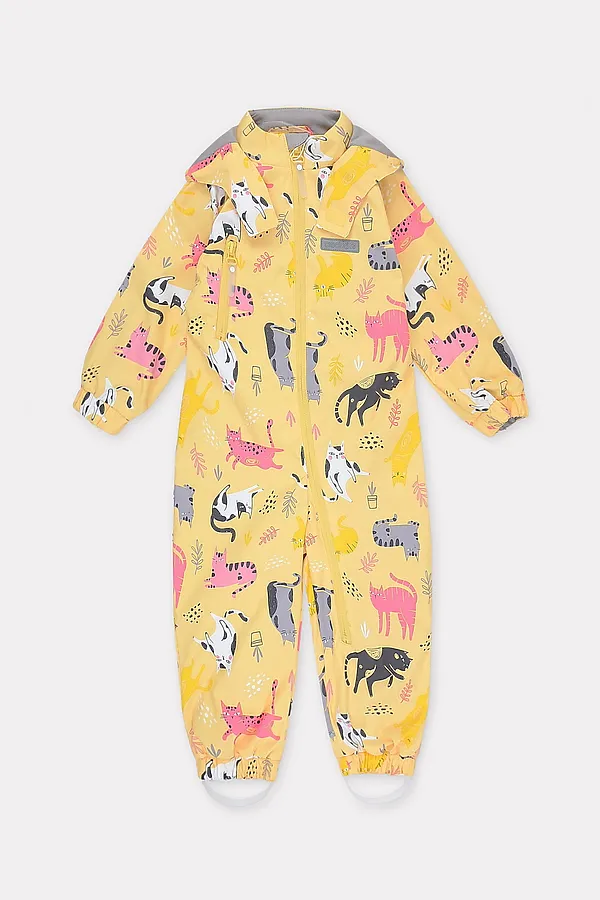 Комбинезон CROCKID SALE, желтый, кошечки - фото 1