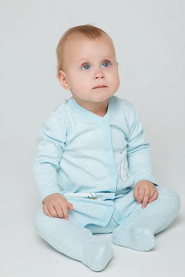 Комбинезон  CROCKID SALE, крапинка на нежно-голубом - фото 1