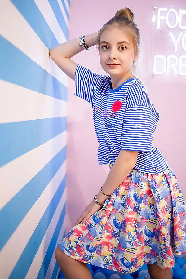 Комплект (Футболка+Юбкаи) BATIK, мультиколор - фото 1