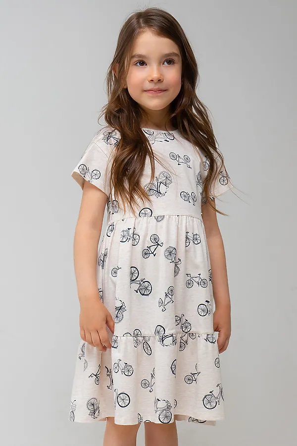 Платье CROCKID SALE, cв.бежевый меланж, велосипеды к339 - фото 1