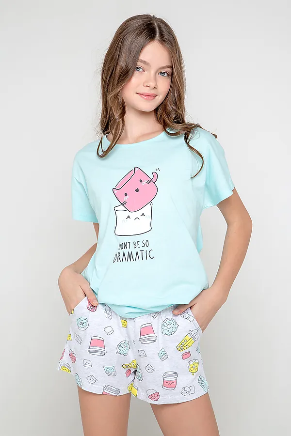 Пижама  CROCKID SALE, светлый минт, кофе и булочки - фото 1
