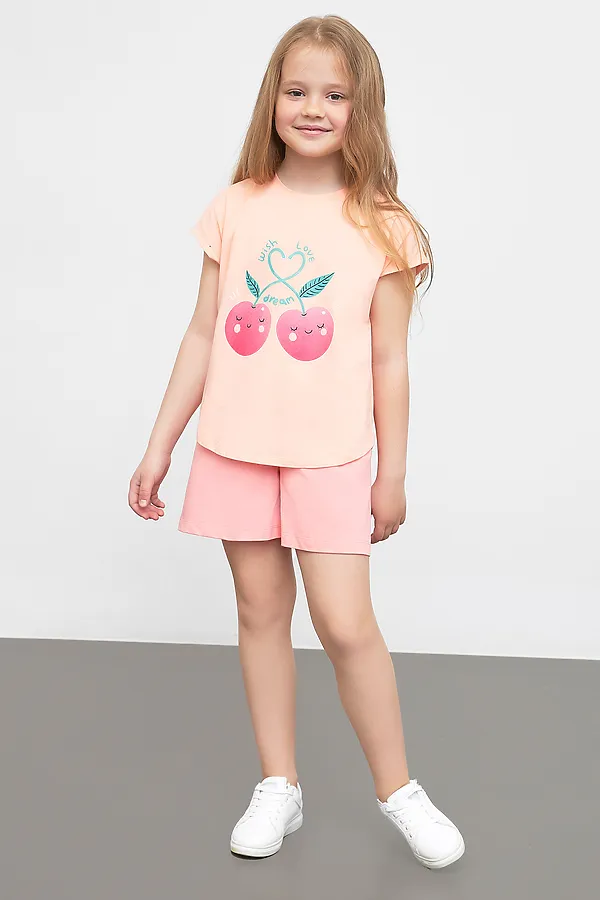 Комплект (джемпер, шорты) MARK FORMELLE, персик +розовый +печать - фото 1
