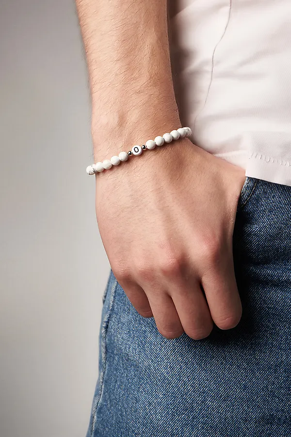 Браслет "Буквы Красного моря" КРАСНАЯ ЖАРА, серебристый, белый - фото 1