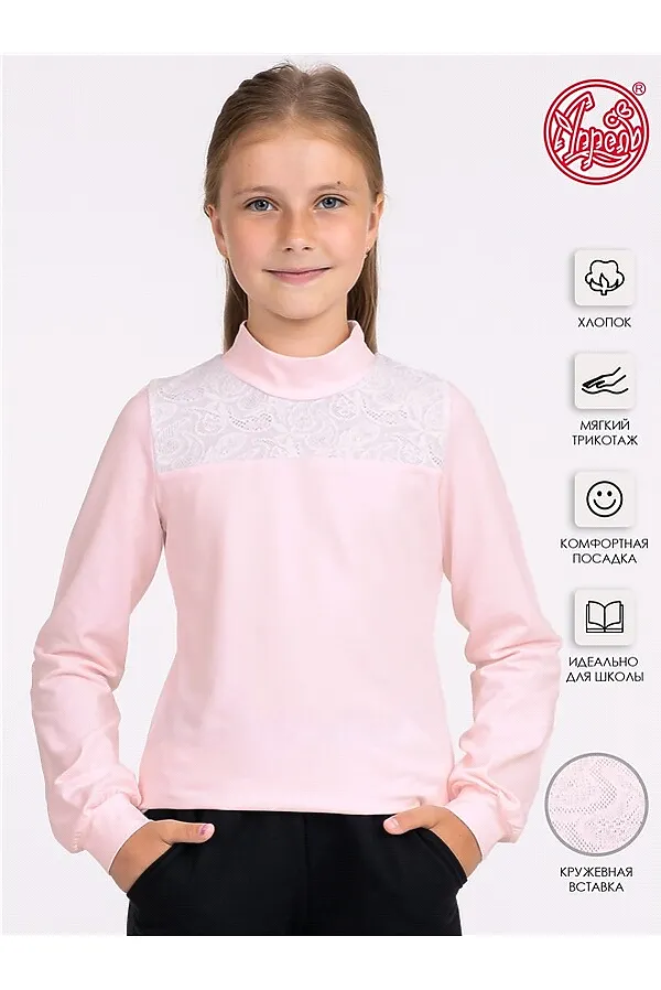 Водолазка  АПРЕЛЬ, нежно-розовый110+огурцы белый - фото 1