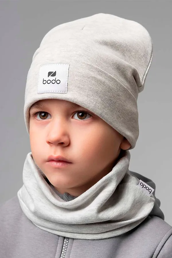 Комплект (Шапка+Снуд) BODO, молочный меланж - фото 1