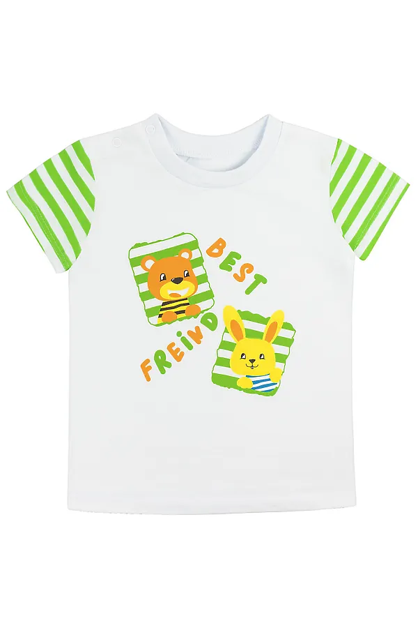 Футболка YOULALA, белый, зеленый - фото 1