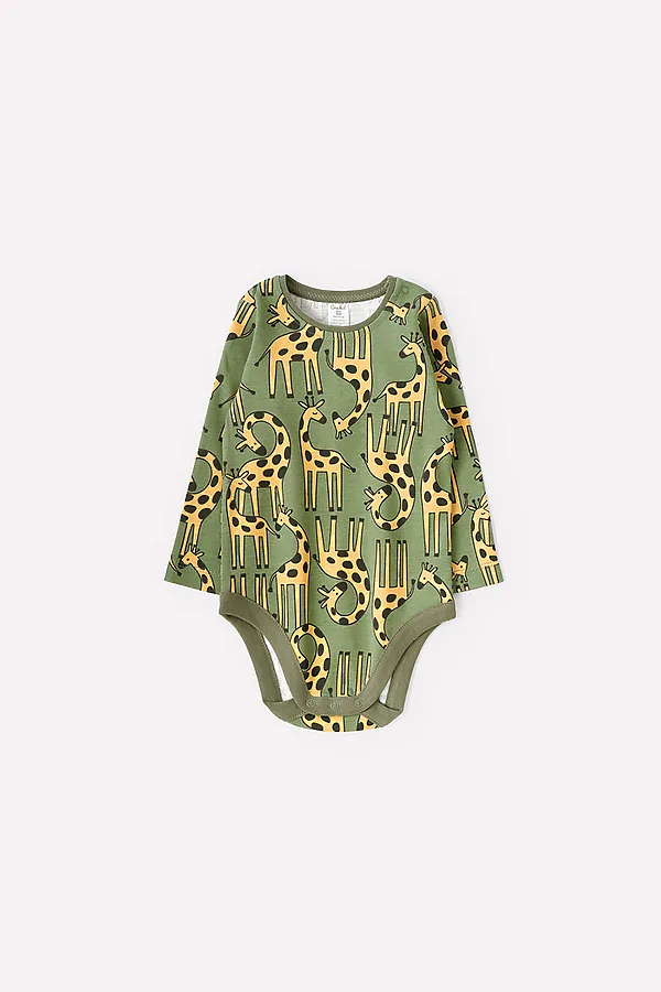 Боди CROCKID SALE, веселые жирафы на зеленом - фото 1