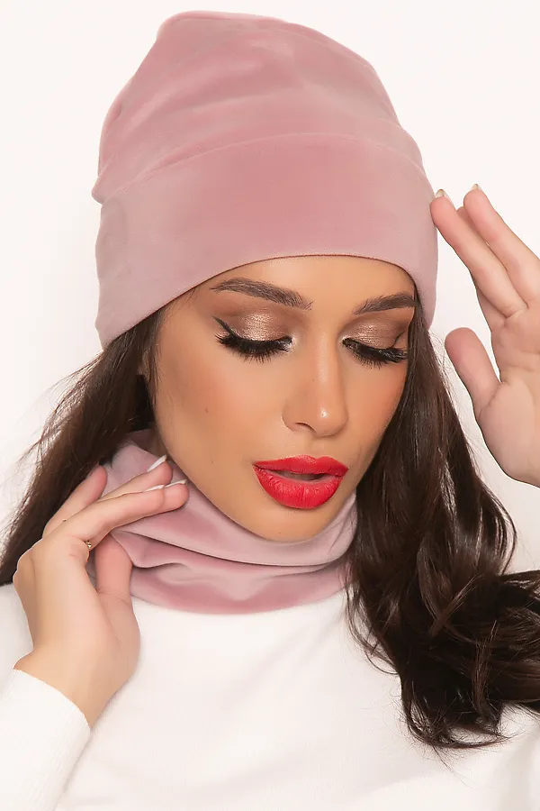 Комплект (Шапка+Снуд) LADY TAIGA, пыльно-розовый - фото 1