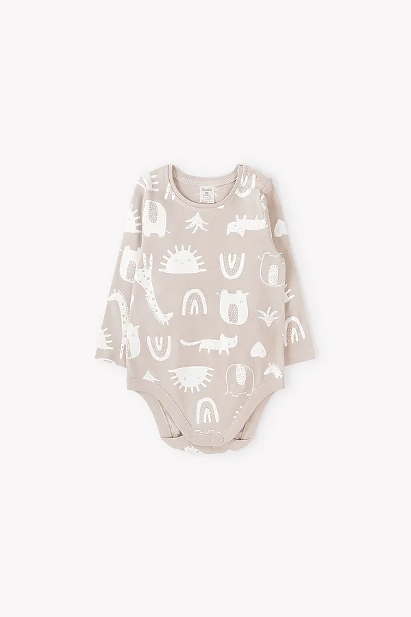Боди  CROCKID SALE, любимые зверята на бежевом - фото 1