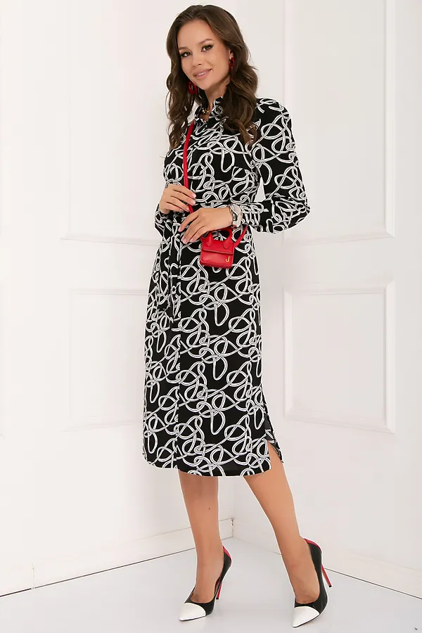 Платье BELLOVERA, белый, черный - фото 1
