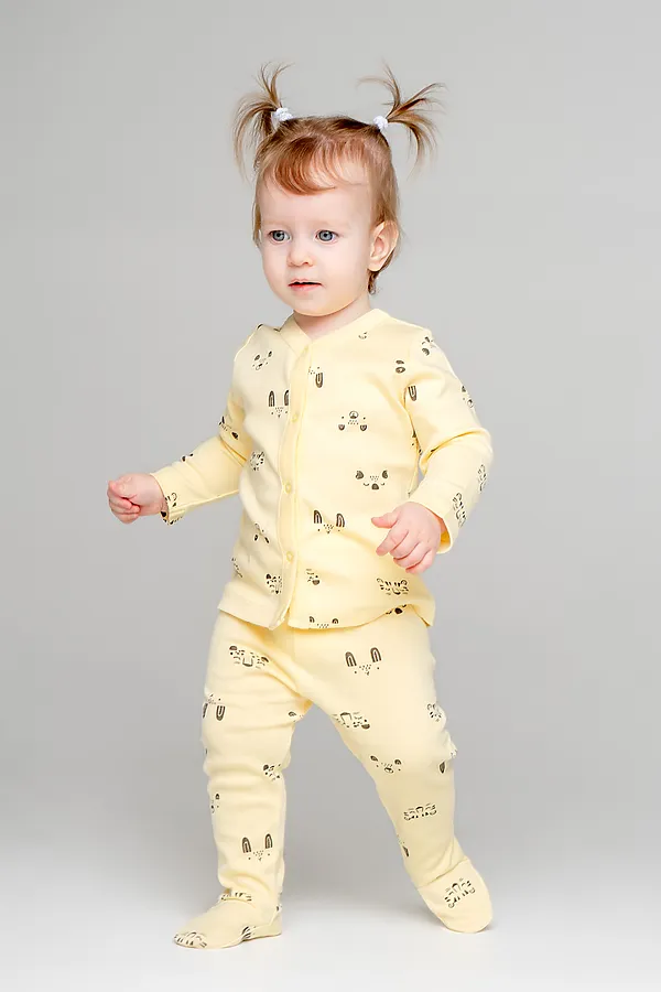 Джемпер  CROCKID SALE, забавные мордочки на св.желтом - фото 1