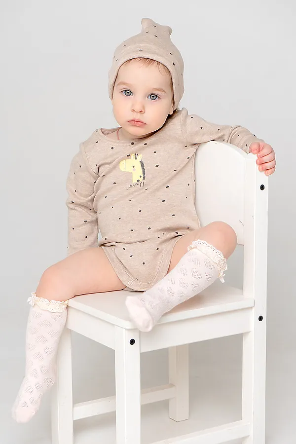 Боди CROCKID SALE, крапинки на бежевом меланже - фото 1