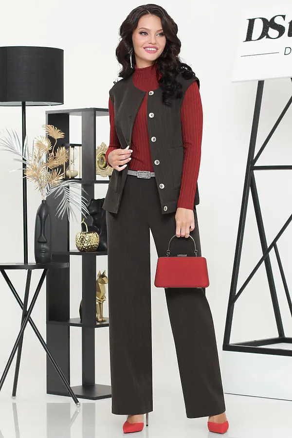 Костюм (Жилет+Юбка) DSTREND, коричневый - фото 1