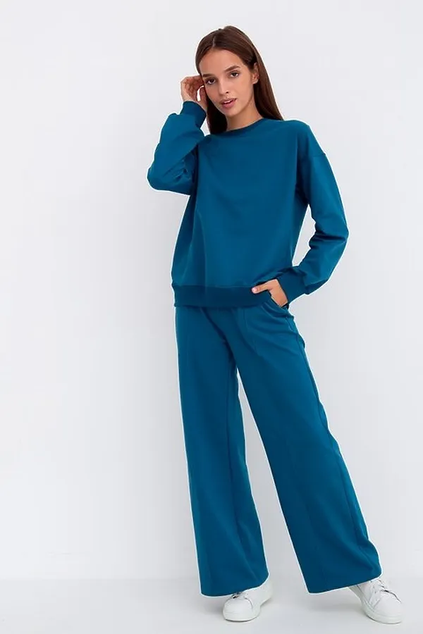 Костюм (Свитшот+Брюки) MODELLINI, петроль - фото 1