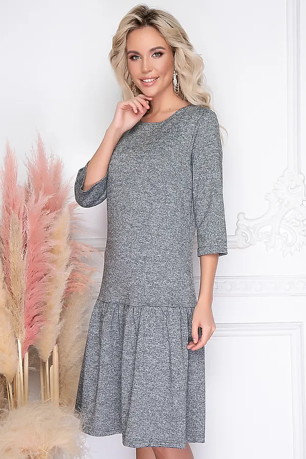 Платье BELLOVERA, серый, черный - фото 1