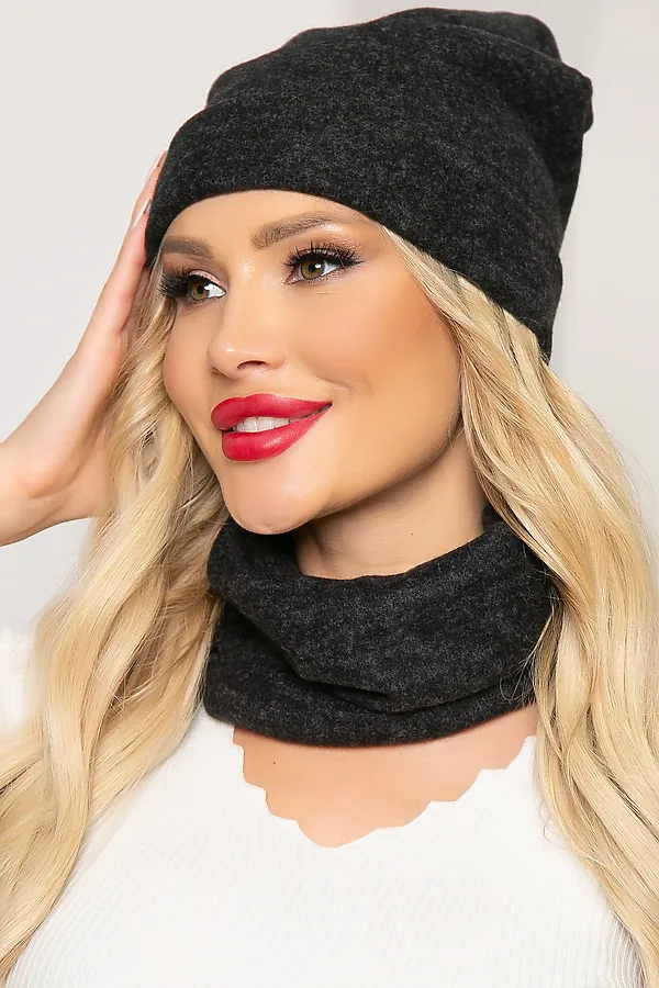 Комплект (Шапка+Снуд) LADY TAIGA, темно-серый - фото 1