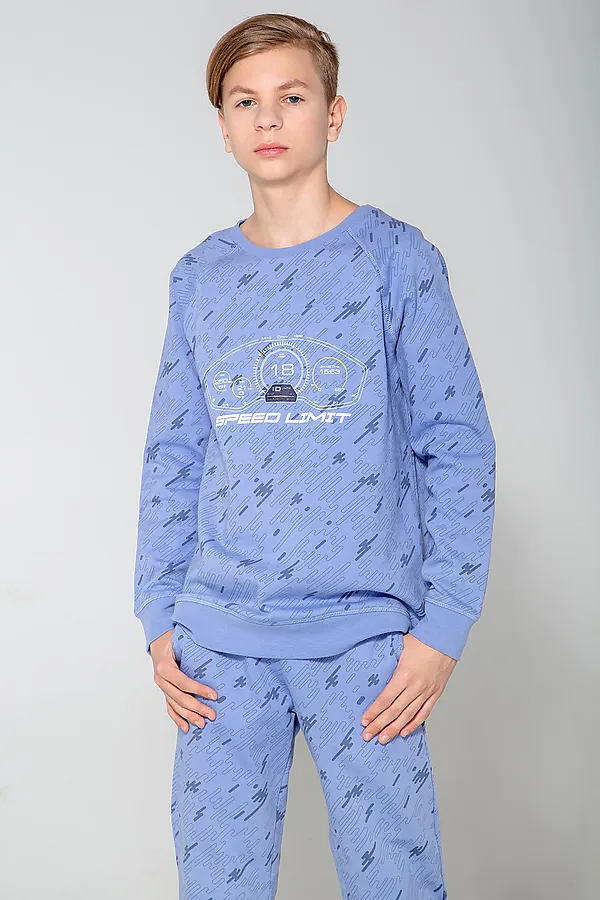 Пижама CROCKID SALE, пыльно-голубой джинс, быстрее ветра - фото 1