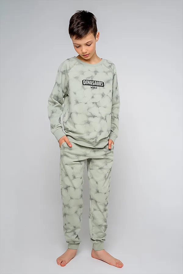 Пижама CROCKID SALE, темно-оливковый, гранжевая текстура - фото 1