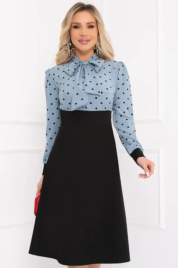 Платье BELLOVERA, черный, голубой - фото 1