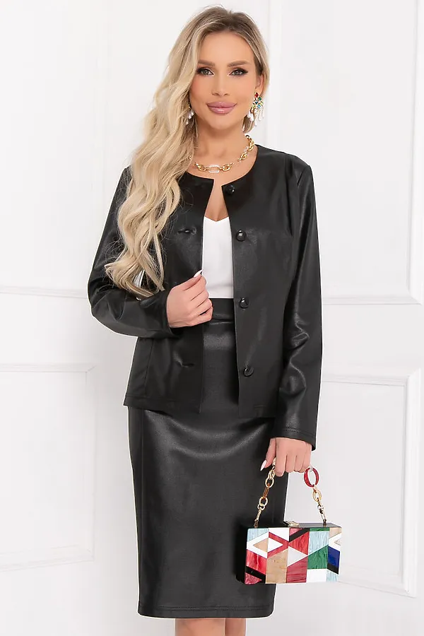 Костюм (Жакет+Юбка) BELLOVERA, черный - фото 1