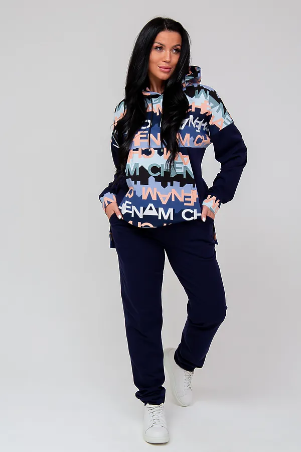 Костюм (Худи+Брюки) MODELLINI, темно-синий - фото 1