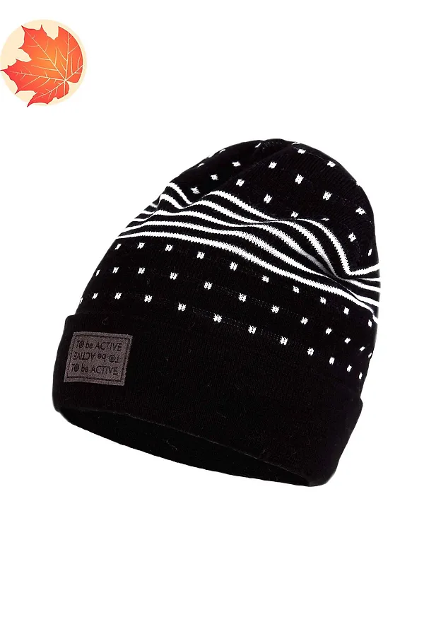 Шапка ESLI, черный-белый - фото 1
