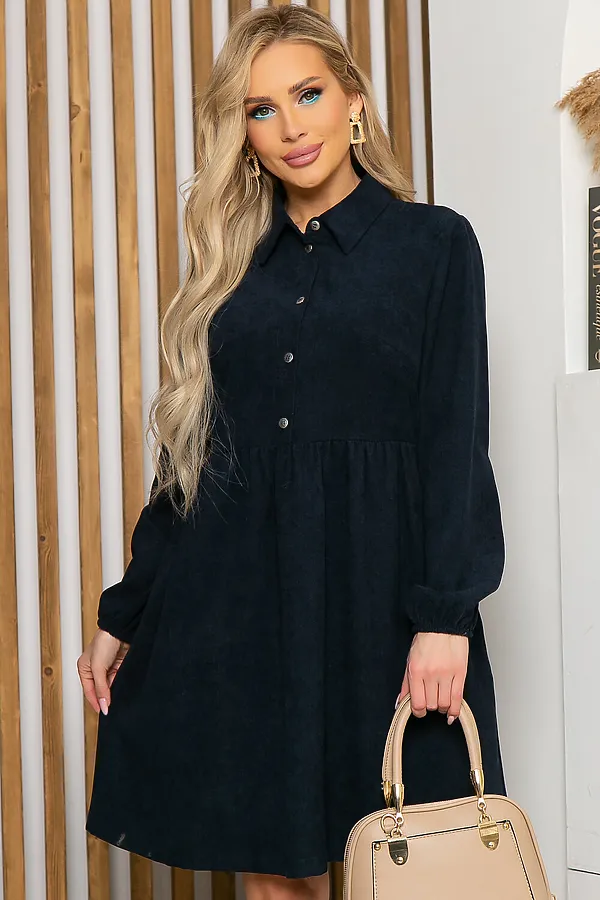 Платье LADY TAIGA, темно-синее - фото 1