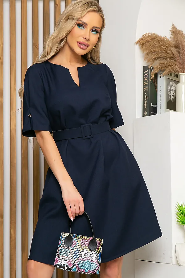 Платье LADY TAIGA, темно-синее - фото 1