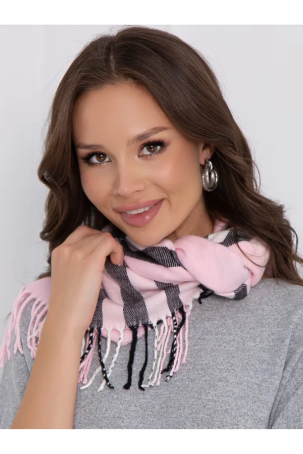 Палантин  BELLOVERA, розовый, серый - фото 1