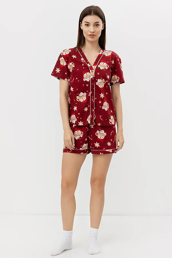 Пижама MARK FORMELLE, олени на бордовом - фото 1