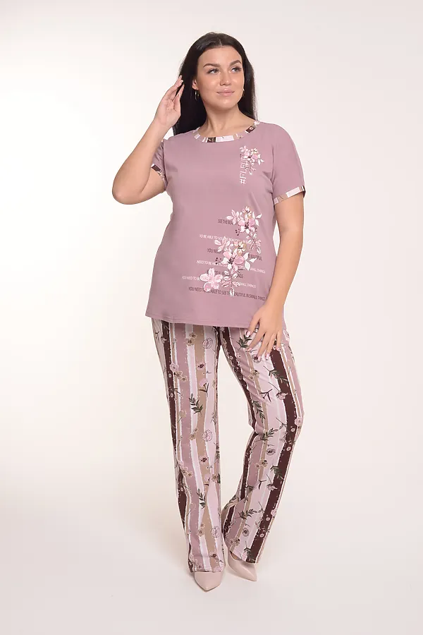 Костюм (Футболка+Брюки) MODELLINI, розовый - фото 1