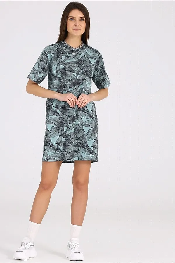 Платье АПРЕЛЬ, паутинка на светло-зеленом - фото 1