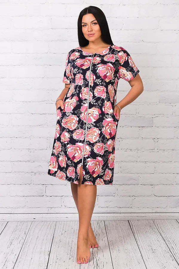 Халат БРОСКО, темно-синий - фото 1